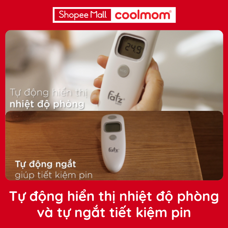 Nhiệt kế hồng ngoạI đo trán và đo tai Fatzbaby Prompt 4 ET003