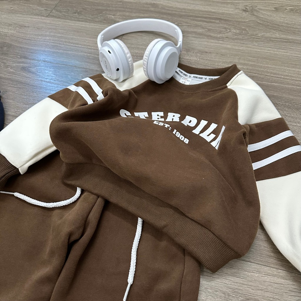 BỘ NỈ CHỮ CTERPILR CHO BÉ TỪ 8-30KG