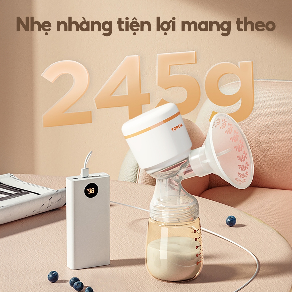 Máy hút sữa điện đôi TOPGIAKIDS đa chế độ massage, có dây, kích sữa lực hút mạnh không gây đau rát
