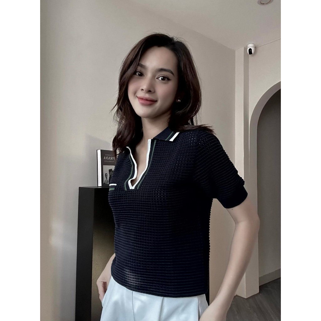 Áo mông tơ ghi  - 23A129 Free Size Dưới 55Kg Design by Quỳnh Lương nOneuf