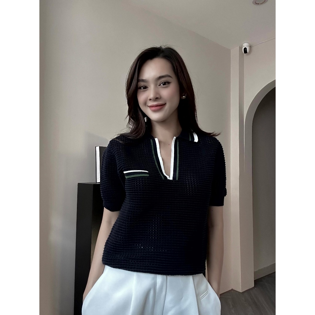 Áo mông tơ ghi  - 23A129 Free Size Dưới 55Kg Design by Quỳnh Lương nOneuf