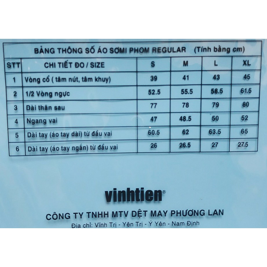 ÁO SƠ MI DÀI TAY SLIMFIT 355 VĨNH TIẾN 163