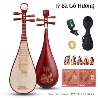 Đàn tỳ bà cao cấp - pipa trung quốc gỗ hương - gỗ mun hoa đuôi công hàng nhập khẩu