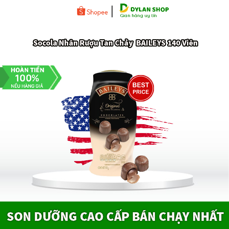 Socola nhân rư.ợ.u tan chảy Turin Baileys Fireball whisky Chocolates 500g