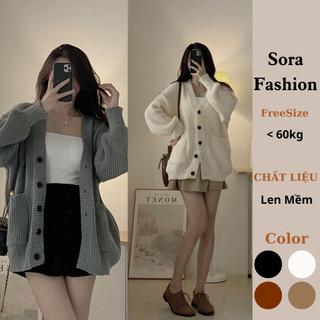 Áo Khoác Cardigan Nữ Sora Fashion,Áo Khoác Len Cadigan Chất Liệu Len Mềm Mịn 107