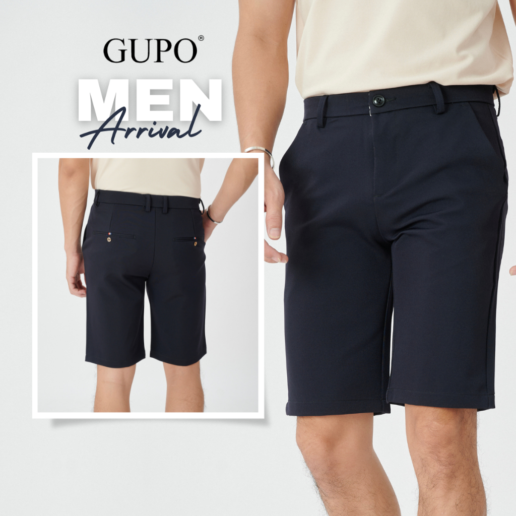 Quần Short Nam Tây Âu GUPO Vải Cotton Co Giãn 4 Chiều Sọt Lửng Ống Ngắn Bigsize