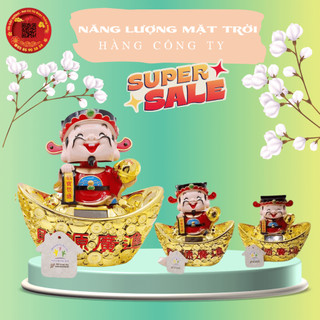 Thần tài vẫy tay gật đầu thỏi vàng năng lượng mặt trời, vật phẩm phong thủy đồ thờ cúng, trang trí xe - TỎI CÁT TƯỜNG