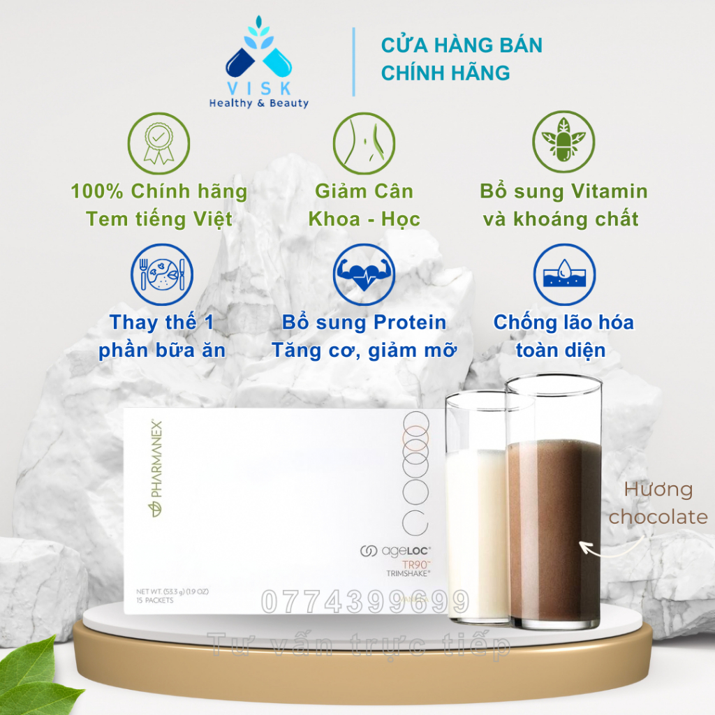 Ageloc TRIMSHAKE NUSKIN hương Vanilla bộ TR90 15 gói