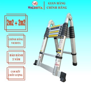 Thang nhôm rút đôi chữ a 4.4m vichita - thang rút tiện lợi dễ dàng mang theo