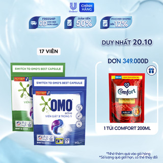Túi Viên Giặt Tiện Lợi OMO Công Nghệ Anh Quốc (17 Viên/Túi)