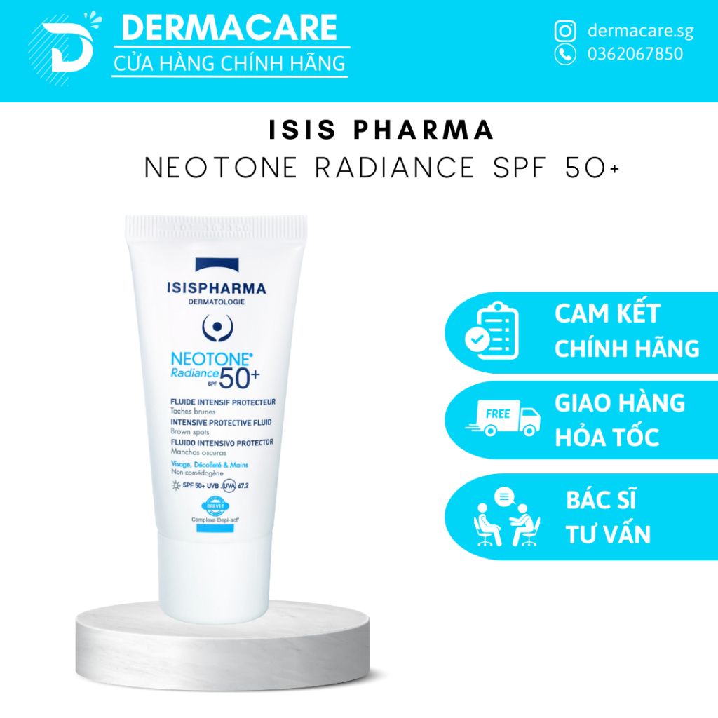 [CHÍNH HÃNG- BS KHUYÊN DÙNG] ISIS Pharma Kem dưỡng trắng chống nắng, giảm thâm nám Neotone Radiance SPF50+