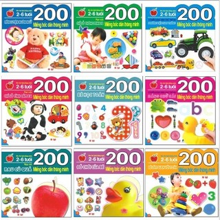 Sách - 200 miếng bóc dán thông minh - 12 chủ đề lựa chọn