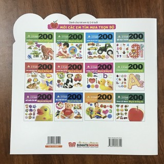 Sách - 200 Miếng Bóc Dán Thông Minh - 12 chủ đề lựa chọn
