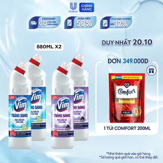 Combo 2 Gel Tẩy Rửa Vim Trắng Sáng 870ml/Chai