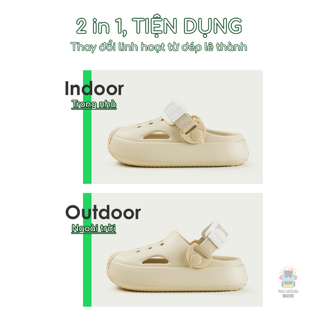 Dép sục cho bé trai, bé gái 2 đến 12 tuổi - dép Cross siêu nhẹ, chống trơn trượt an toàn cho bé Cheerful Mario NY-7766