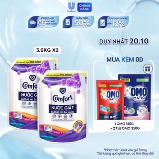Combo 2 túi nước giặt dưỡng vải Comfort hương Thời Thượng 3.6kg