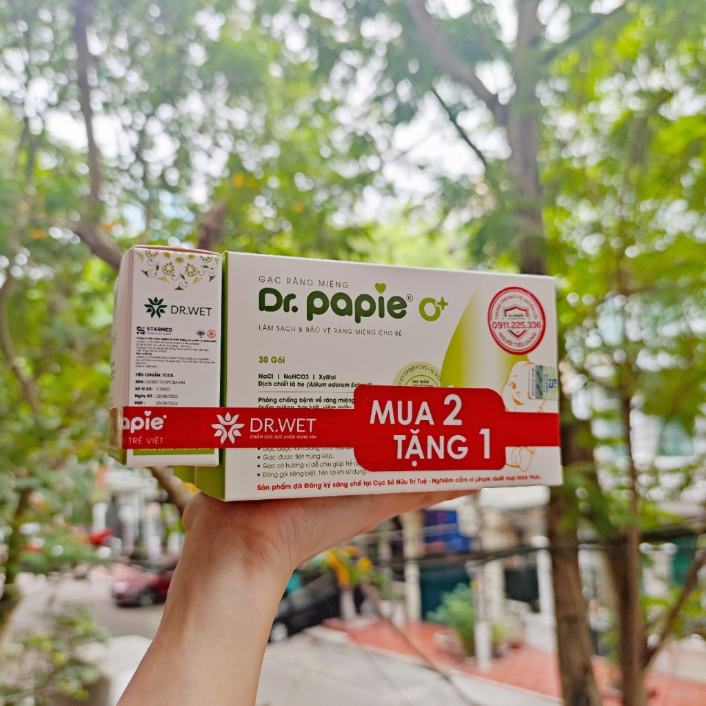 Gạc rơ lưỡi Dr. Papie hộp 30 miếng