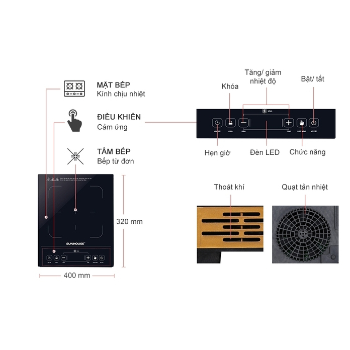 Bếp hồng ngoại Sunhouse SHD6015