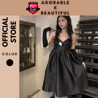 [AdorablexBeautiful]  Đầm Baby Doll Vải Nổi Hoa Gài Nữ Tính, Váy Chữ A Xòe Cao Cấp Hàng Nhập Trực Tiếp