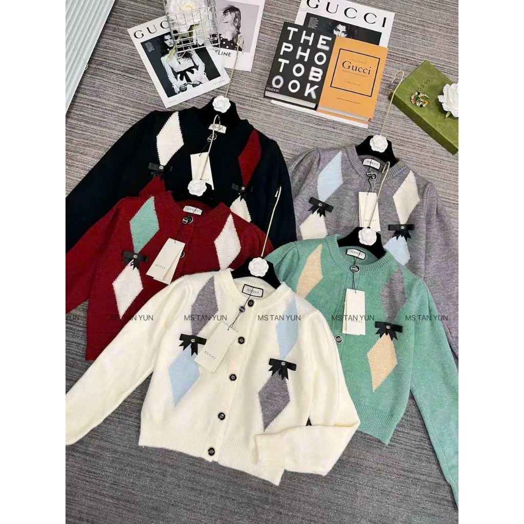 Áo cardigan len trám nơ hot hit hàng QC freesize
