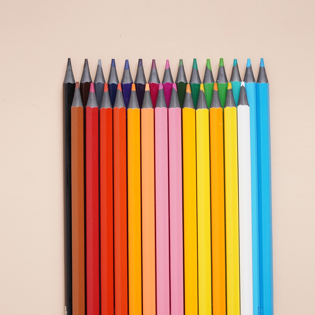 Bút Chì Màu Cao Cấp MONDEZ Ống 12/18/24 Màu Tươi Sáng, An Toàn Cho Bé M40004/40005/40006