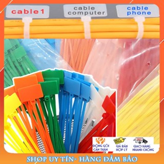 Dây rút nhựa có bảng ghi chú 4*150mm, 6 màu, túi 100 sợi, đánh dấu cáp điện, thẻ tên, trang trí, thẻ truy xuất