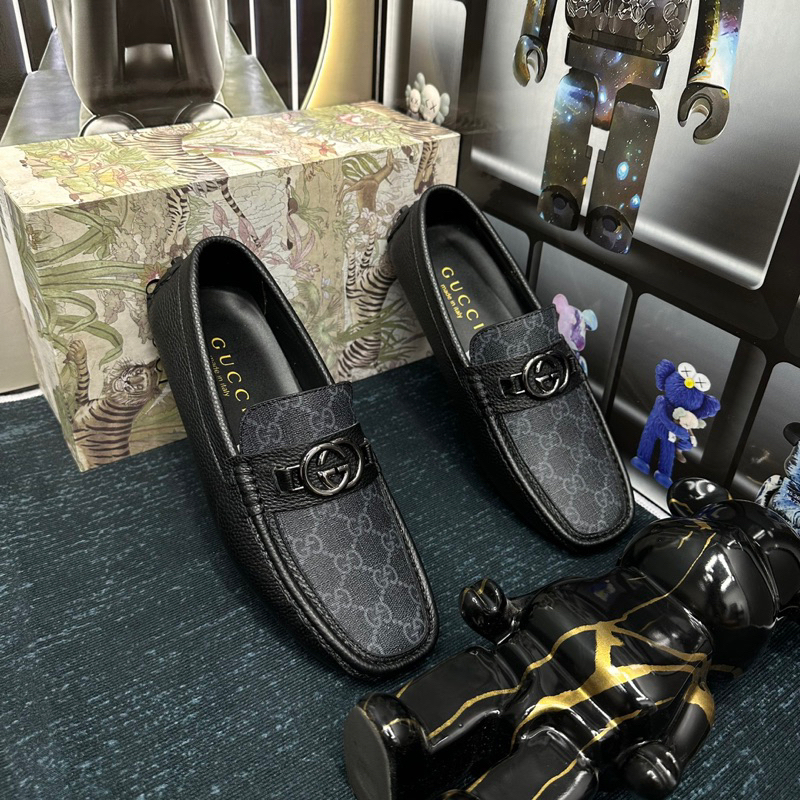 Giày da nam GC khuy mới da bò thật kèm video tại shop