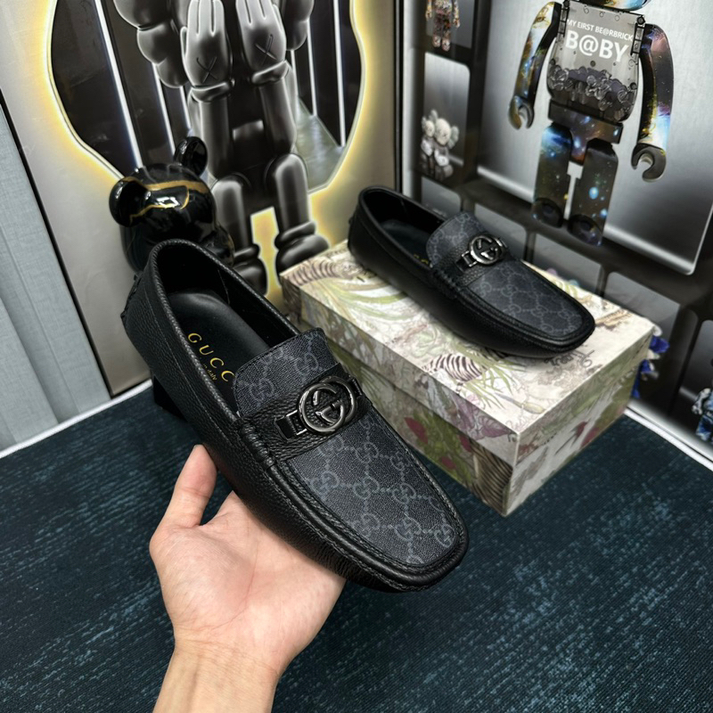 Giày da nam GC khuy mới da bò thật kèm video tại shop