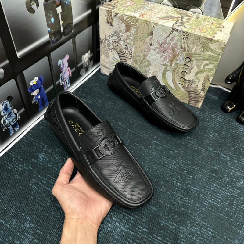 Giày da nam GC khuy mới da bò thật kèm video tại shop