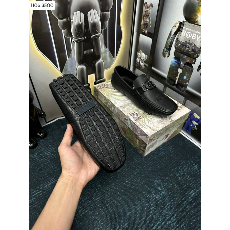 Giày da nam GC khuy mới da bò thật kèm video tại shop