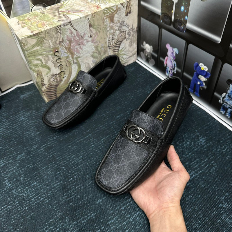 Giày da nam GC khuy mới da bò thật kèm video tại shop