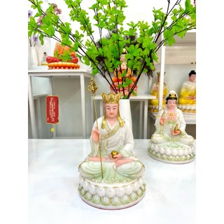 Tượng Địa Tạng Vương Bồ Tát 30cm màu xanh ngọc