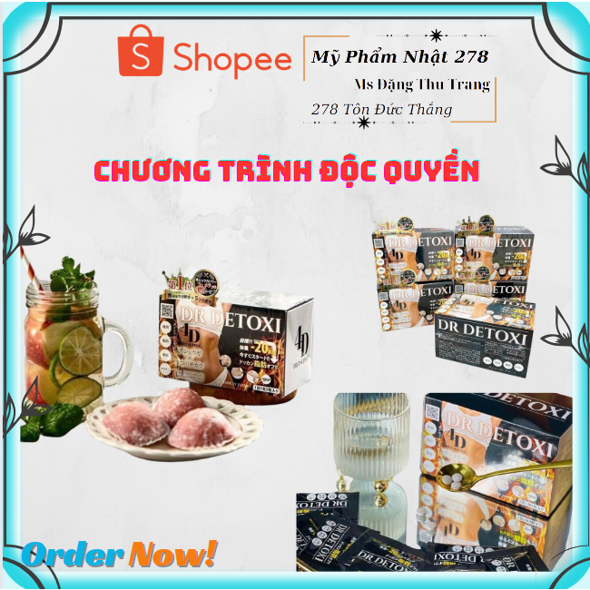 Viên Uống Detox Giảm Cân Dr Detoxi 4D Hộp 30 Gói Nhật Bản.