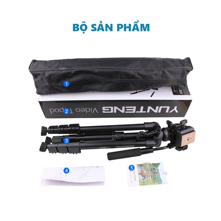Chân máy ảnh máy quay Tripod điện thoại YUNTENG VCT-691RM