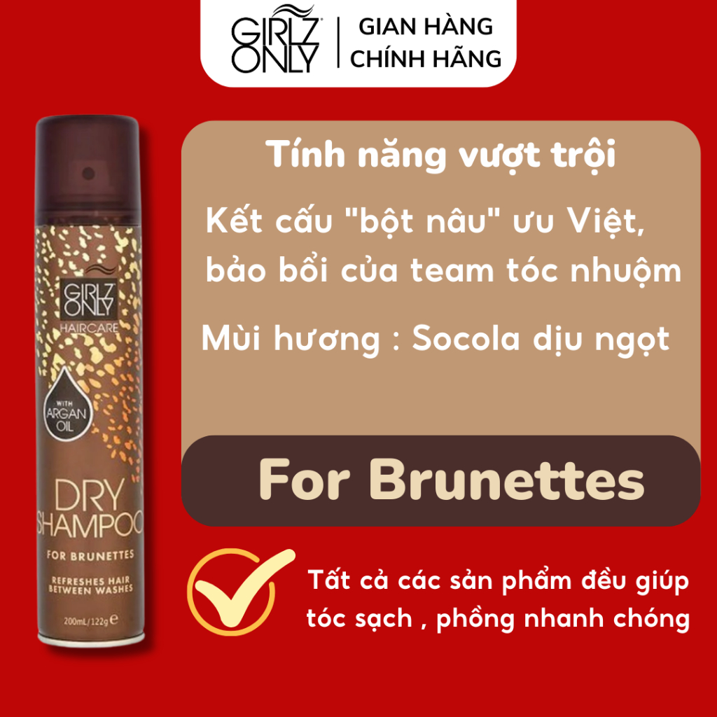 Dầu Gội Khô Girlz Only Party Nights / Dawn 'Til Dusk / Dazzling Volume / No Residue Nude