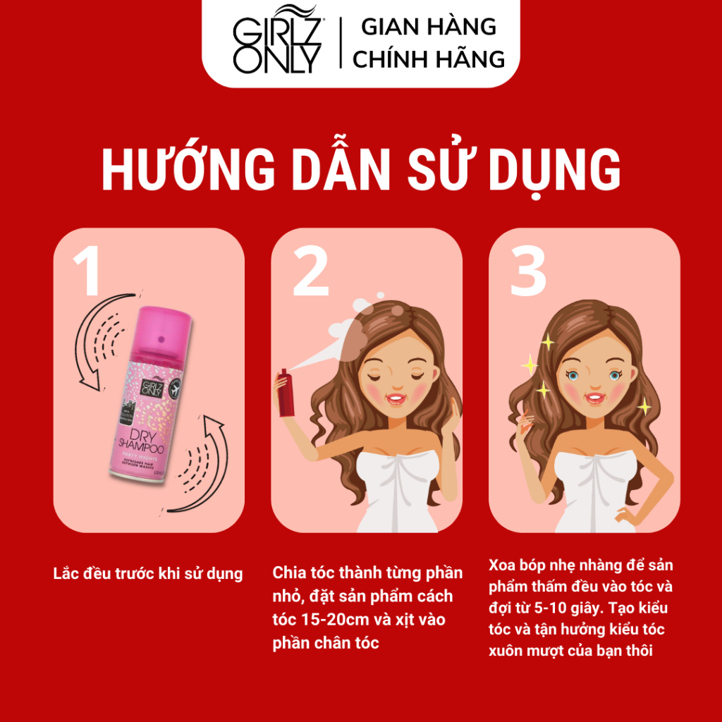 Dầu Gội Khô Girlz Only Party Nights / Dawn 'Til Dusk / Dazzling Volume / No Residue Nude