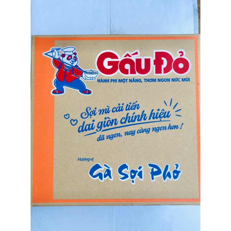 Thùng Mì Gấu Đỏ gà sợi phở, Tôm chua cay Các Loại