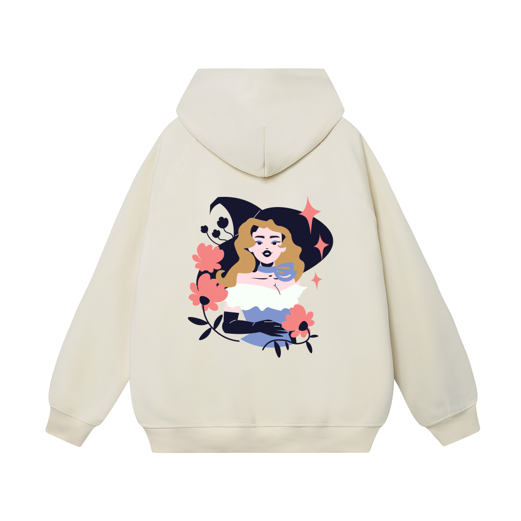 Áo Hoodie Form Rộng YANDO OUTFITS P824 Nỉ Cotton WITCH 350GSM Local Brand