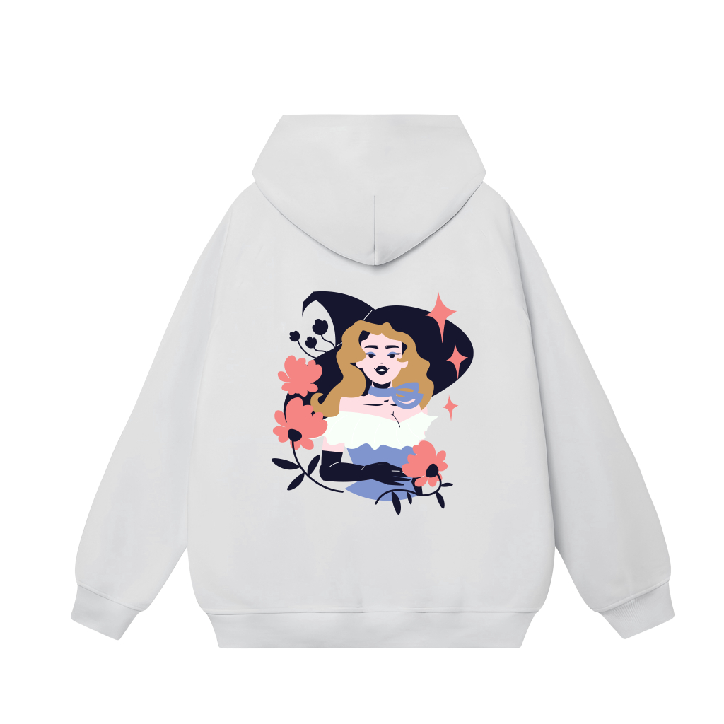 Áo Hoodie Form Rộng YANDO OUTFITS P824 Nỉ Cotton WITCH 350GSM Local Brand