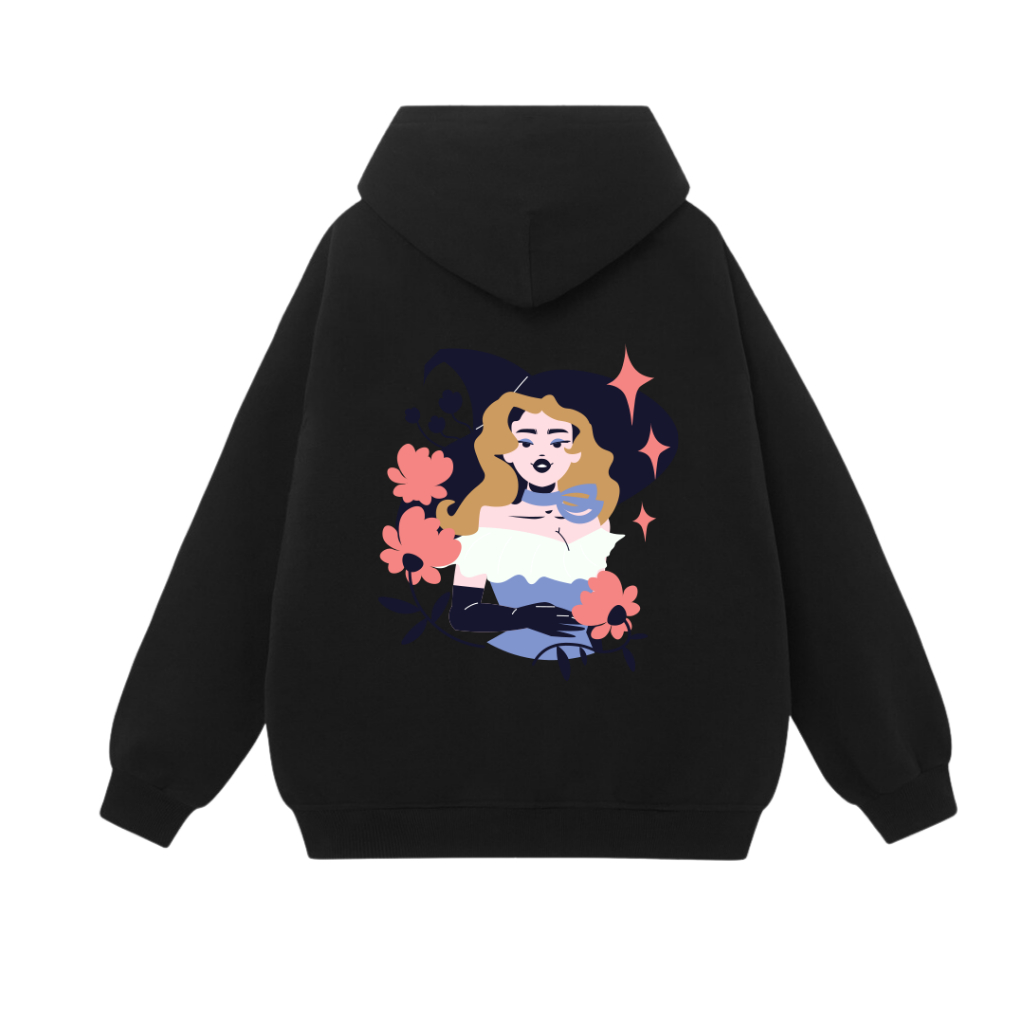 Áo Hoodie Form Rộng YANDO OUTFITS P824 Nỉ Cotton WITCH 350GSM Local Brand