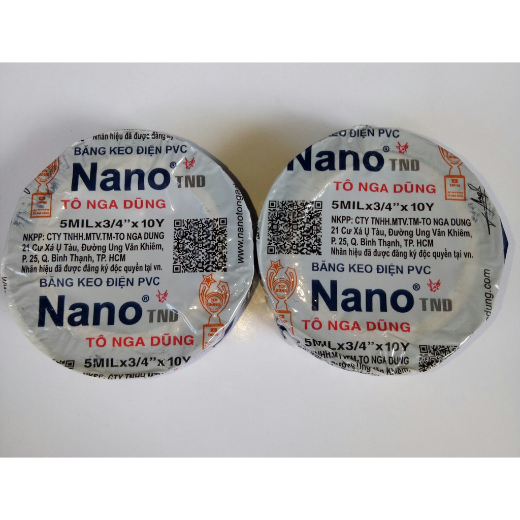 Băng Dính Điện NaNo, Băng Dính Điện Tô Nga Dũng Màu Đen 10Y 20Y