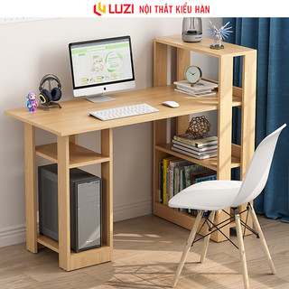 Bàn làm việc kèm kệ sách kệ pc gỗ mdf phủ melamin cao cấp Luzi - Zp09