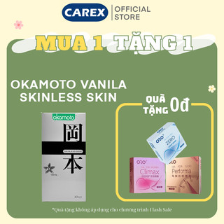 [DEAL SỐC][CHÍNH HÃNG] Bao Cao Su OKAMOTO SKINLESS VANILLA, NHẬT BẢN,(10bao/Hộp), Siêu mỏng, Hương Vanilla_ Dùng là mê