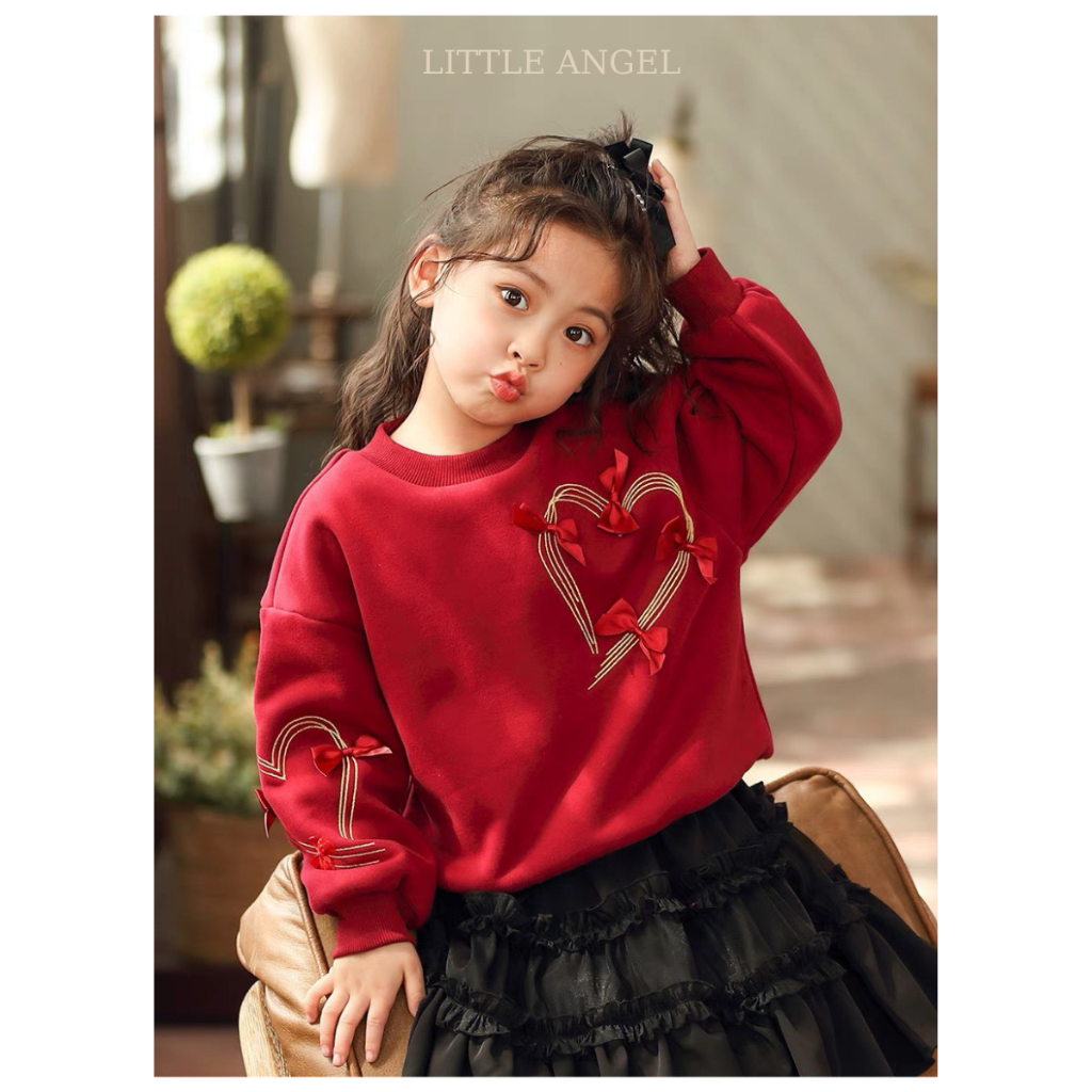 Set bộ váy bé gái hai mảnh mùa thu đông, phong cách tiểu thư sang chảnh dễ thương size 12-40kg