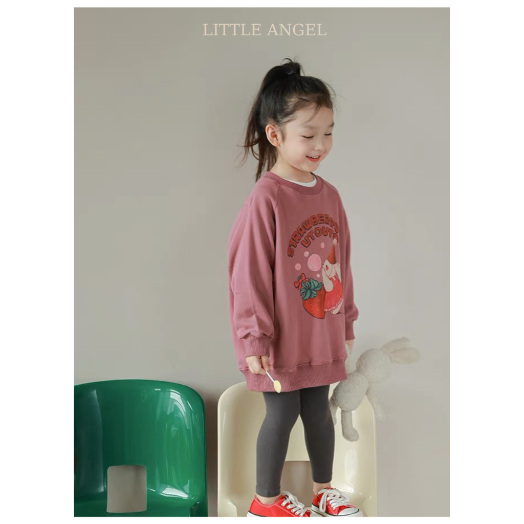 Set bộ đồ thu đông cho bé gái chất nỉ cao cấp, quần legging 4 chiều phong cách Hàn quốc dễ thương size 12-45kg