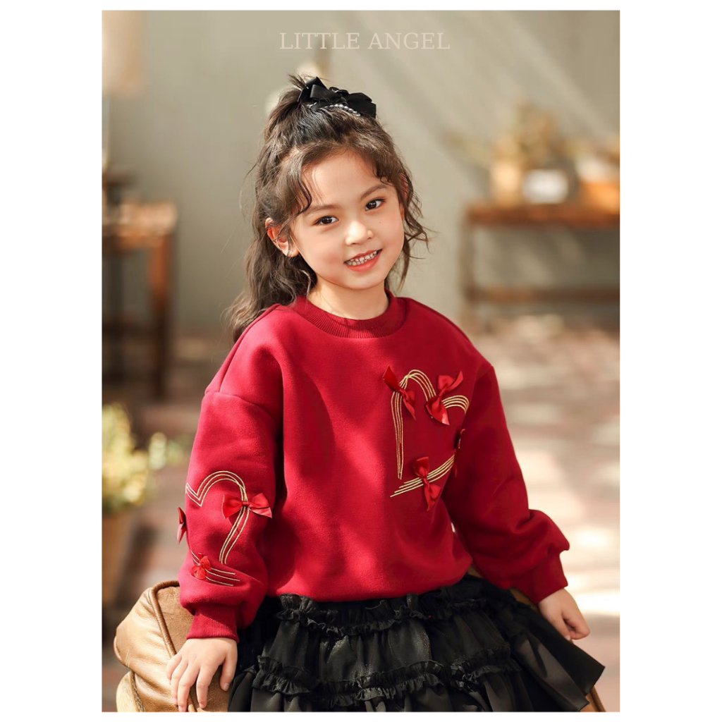 Set bộ váy bé gái hai mảnh mùa thu đông, phong cách tiểu thư sang chảnh dễ thương size 12-40kg