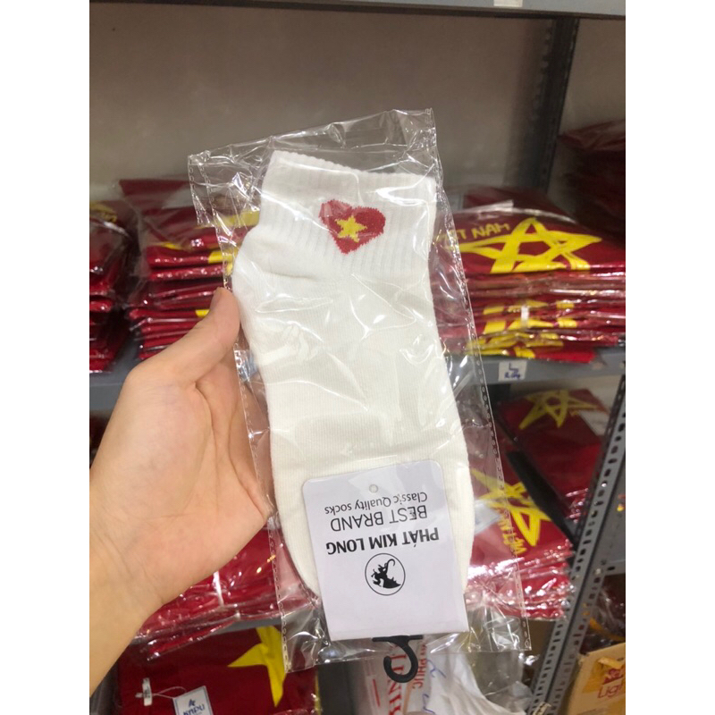 Tất  đỏ sao vàng Việt Nam,chất liệu cotton 100%