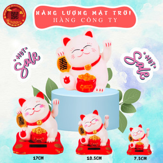Mèo thần tài nhật bản ngoắc tay năng lượng mặt trời, vật phẩm phong thủy thờ cúng, trang trí xe đẹp - TỎI CÁT TƯỜNG