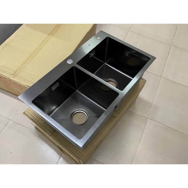 Chậu rửa bát nano 2 hố inox 304 82x45cm 3.0 li giá rẻ