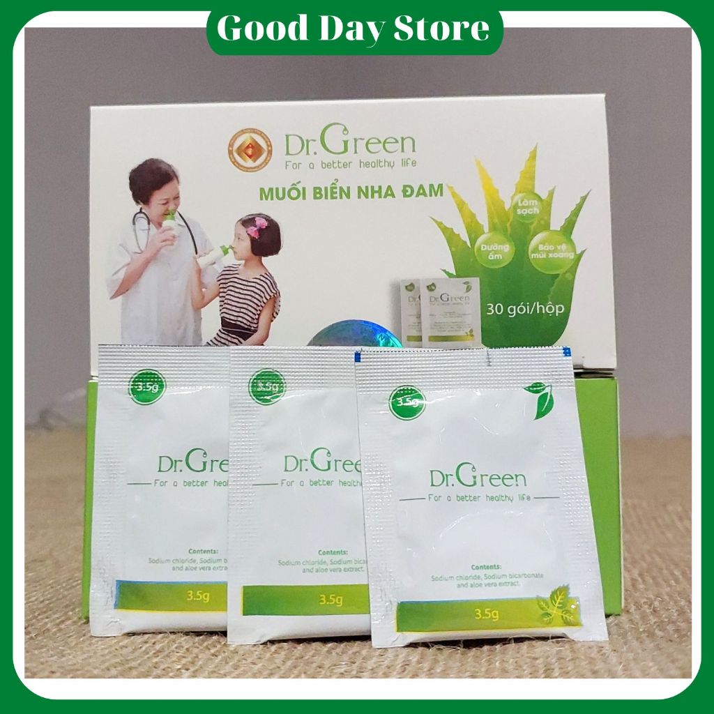 Muối rửa mũi Dr Green nha đam hộp 30 gói